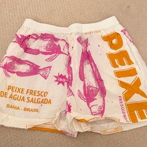 Anthropologie Farm Rio Pink and Orange Graphic Women's Cargo Shorts